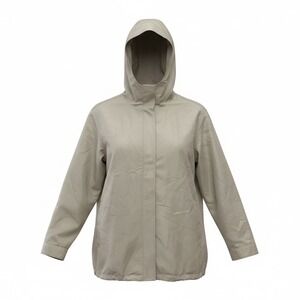 IZOD Women's Beige Hooded Lightweight Casual Waterproof Jacket Size S